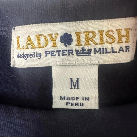 Lady Irish long sweatshirt dress Pima cotton blend Notre Dame Clover cozy soft - Picture 4 of 10